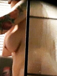 My Big Tits Slut Wife Shower Voyeur Challenge.  18. 01