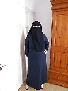 Pale Skin Milf In Burqa And Niqab And High Heels