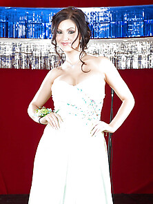 Milf Kendall Karson In An Elegant Dress Exposes Her Round Boobie