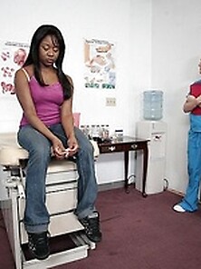 Brunette Nurse Turned On Examining A Girl