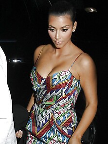 Kim Kardashian Bosom Candids At Prime 112 In Miami
