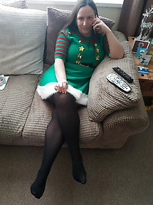 Christmas Dress And Opaque Tights