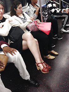 Sexy White Legs Nyc Subway