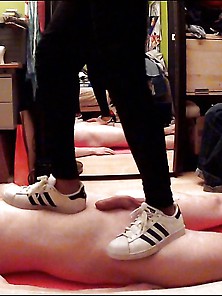 Trample And Ballbusting In Adidas Supersta