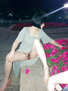 Friend's Chinese Wife Flashing In Public