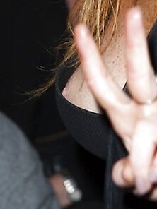 Lindsay Lohan Nipple Slip At Gareth Pugh Show During London Fash