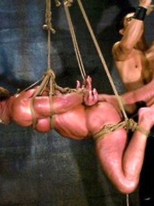 Gagged Hunk Tortured Ropes