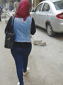 Arab Egyptian Hijab Babe Hot Ass In Tight Jeans 98