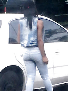 Skinny Ebony Girl Nice Ass In Jeans Out My Window