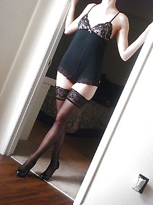 Afternoon Surprise - Black Heels And Thigh Highs