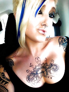 Sexy Blonde With Tatoos