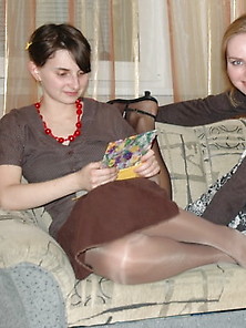 Plain Russian Party Girls In Pantyhose