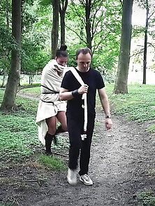 Young Disciplined Fucked In The Forest By Her Master