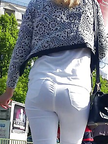 Spy White Jeans Sexy Ass Teens Girl Romanian