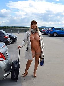 Hot Mom Petra K Flashing At The Airport
