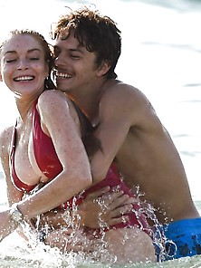 Lindsay Lohan At Beach