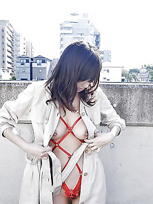 Hot Japanese Milf In Harness Like Teddy Flashing At Outdoor