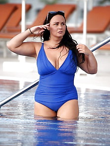 Chanelle Hayes In Blue Swimsuit.