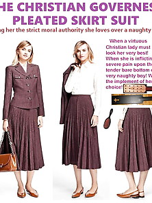 Pleated Skirt Spanking Suits For Virtuous Christian Ladies