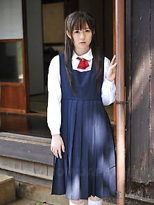 Innocent Japanese Schoolgirl With Beautiful Eyes Walks Seductive