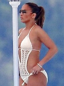 Jennifer Lopez Crochet Swimsuit On A Yacht!