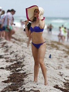 Xenia Tchoumitcheva Looks Tasty In Blue Bikini