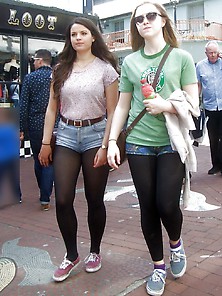 Candid Street Pantyhose -Tights #016 - Pantyhose And Shorts