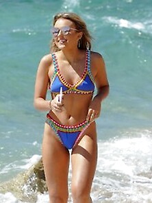 Tallia Storm Bikini Cameltoe On The Beach In Ibiza