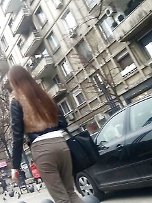 Spy Sexy Student In Street Romanian