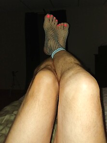 My Feet In Fishnet Socks
