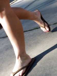 Candid Feet Vol.  1 - Red Toes And Flip Flops