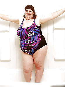 Larger Lady In Her Swimsuit