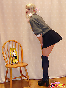 Candi In Schoolgirl Uniform Shows Ass