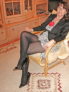Black Nylons With Open Face