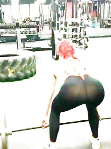 Eva Marie Working Out In See Through Leggings,  Sports Bra