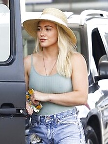 Hilary Duff Braless Pokies While Out In Studio City