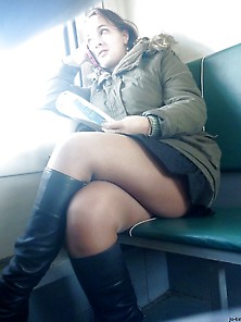 Candid Legs On The Train Part 2