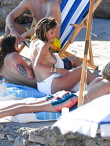 Heidi Klum Topless Next To Her Brother In Law (Threesome?)