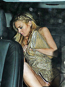 Lindsay Lohan Hot In Short Dress And High Boots