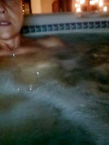 Nighttime Hot Tub Fun