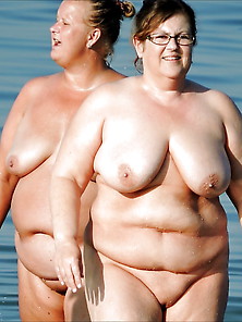 Fat Woman On The Beach