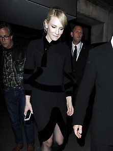 Cate Blanchett Wearing Sexy Black Shiny Pantyhose... Amazing
