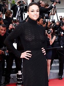 Michelle Rodriguez Wearing A See Through Dress At Cannes Film Fe