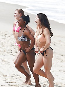 Aly Raisman,  Madison Kocian And Simone Biles In Bikini