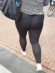 Big Ass In See Through Leggings And Camel Toe