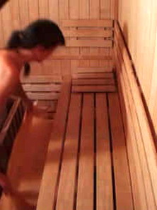 Sauna:ponytailed Brunette