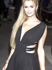 Paris Hilton See Through To Nipple In A Black Dress