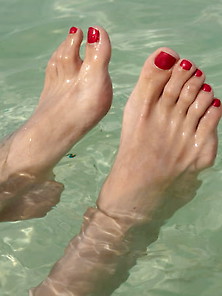 My Feet At The Beach And Into The Water