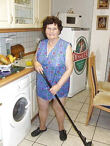 Hilda 70 Yo Sweeping My Kitchen