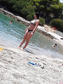 Greek Mother At The Beach